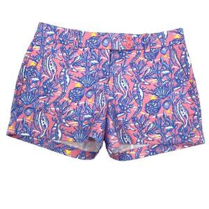 Vineyard Vines Shorts Seahorse Clams Shells Cotton Spandex Women's Size 2